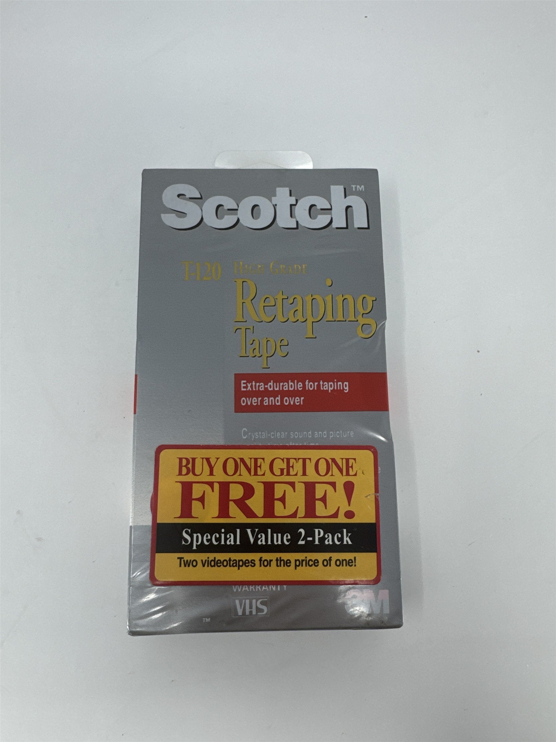 Scotch T-120 High Grade Retaping VHS Tape 1-Pack New Sealed Blank Media 3M