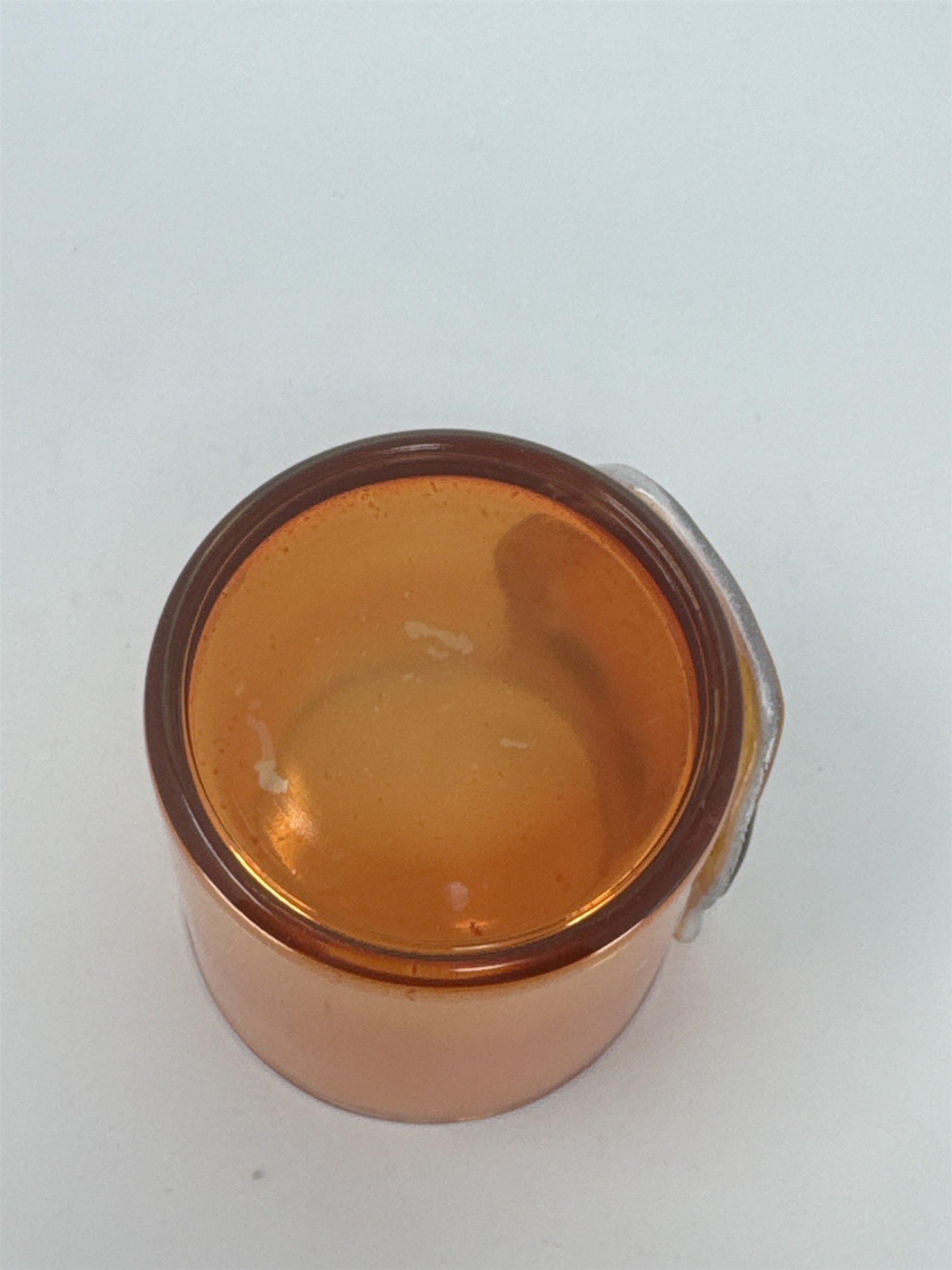 Vtg Orange Glass Owl Votive Candle Holder Raised 3D Textured Bird Fall Decor