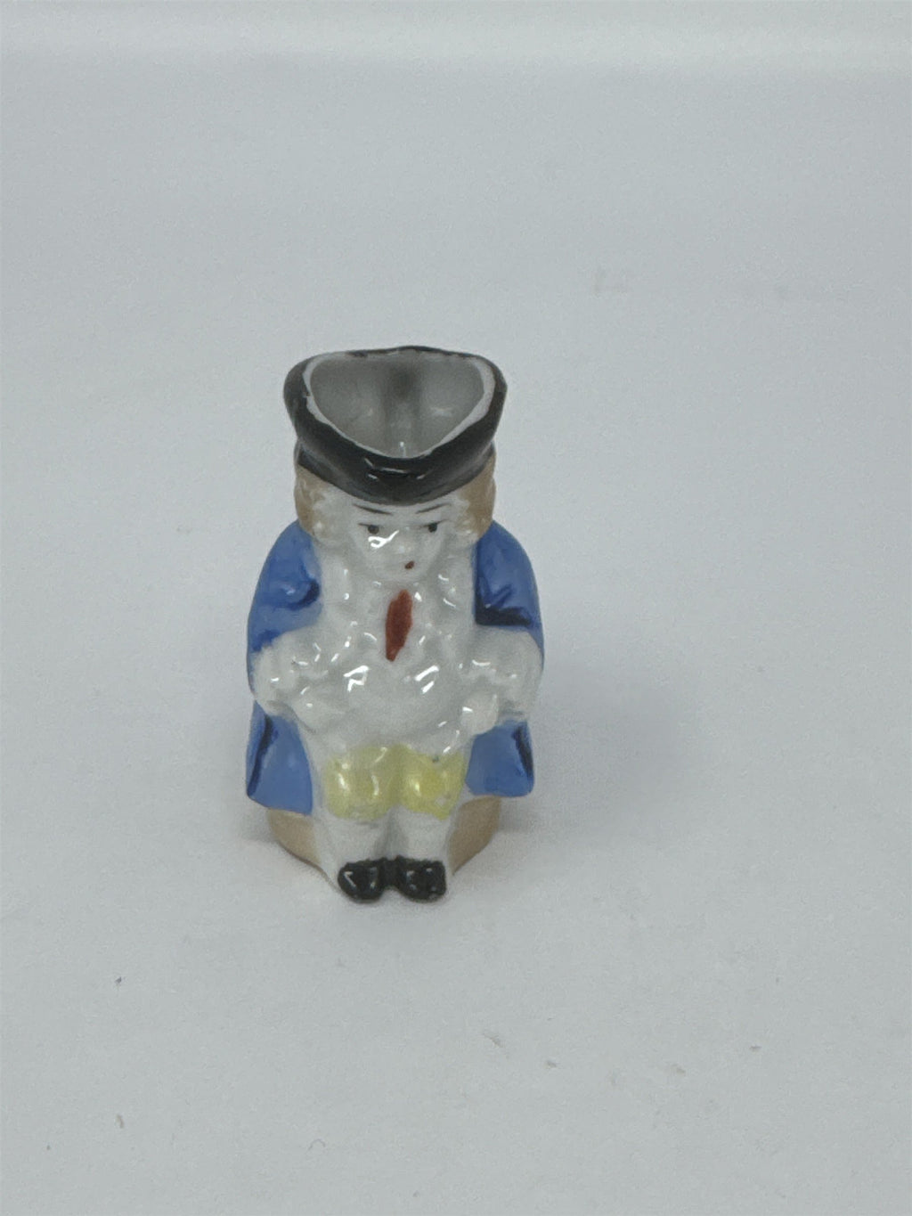 Vtg Miniature Colonial Man Pitcher Toothpick Holder Hand Painted Ceramic Japan