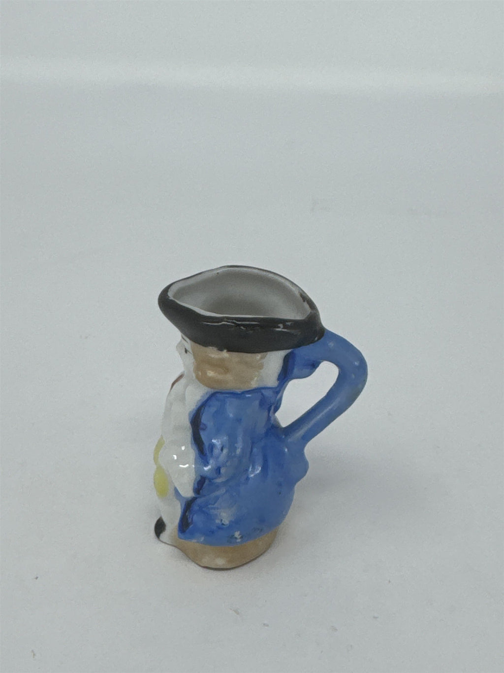 Vtg Miniature Colonial Man Pitcher Toothpick Holder Hand Painted Ceramic Japan