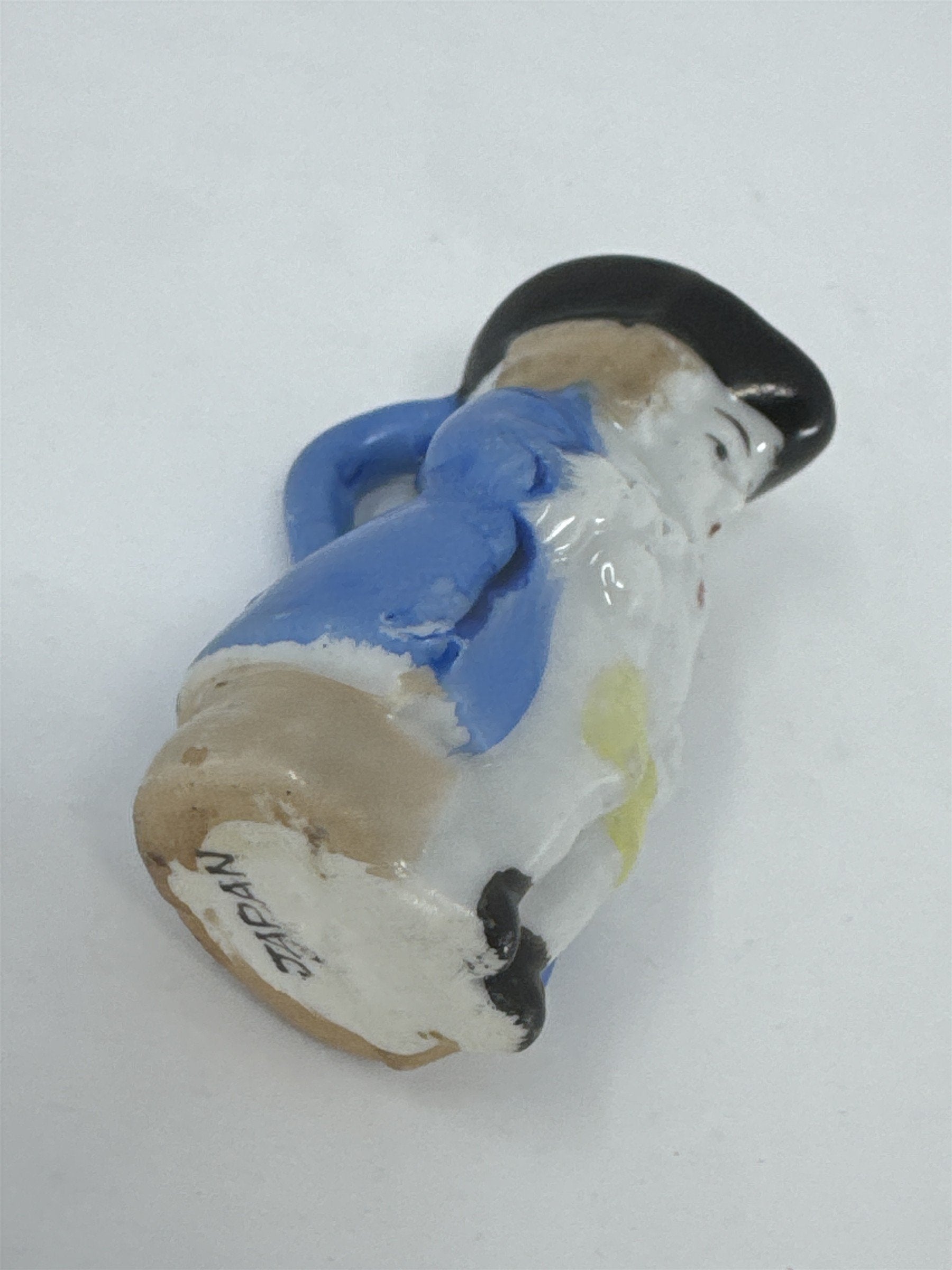 Vtg Miniature Colonial Man Pitcher Toothpick Holder Hand Painted Ceramic Japan