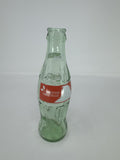 Vtg Coca-Cola Bottle Seasons Greetings Santa Claus 8oz Glass Commemorative Green