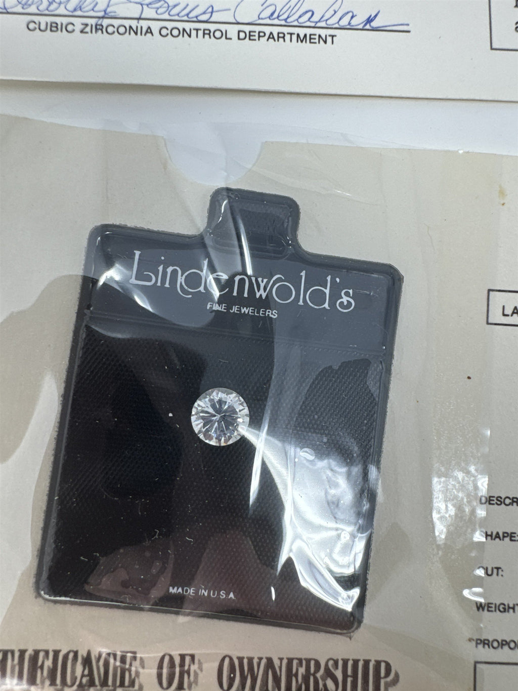 Lot 10 Lindenwold Fine Jewelers Cubic Zirconia Loose Stones CZ Certificates Box