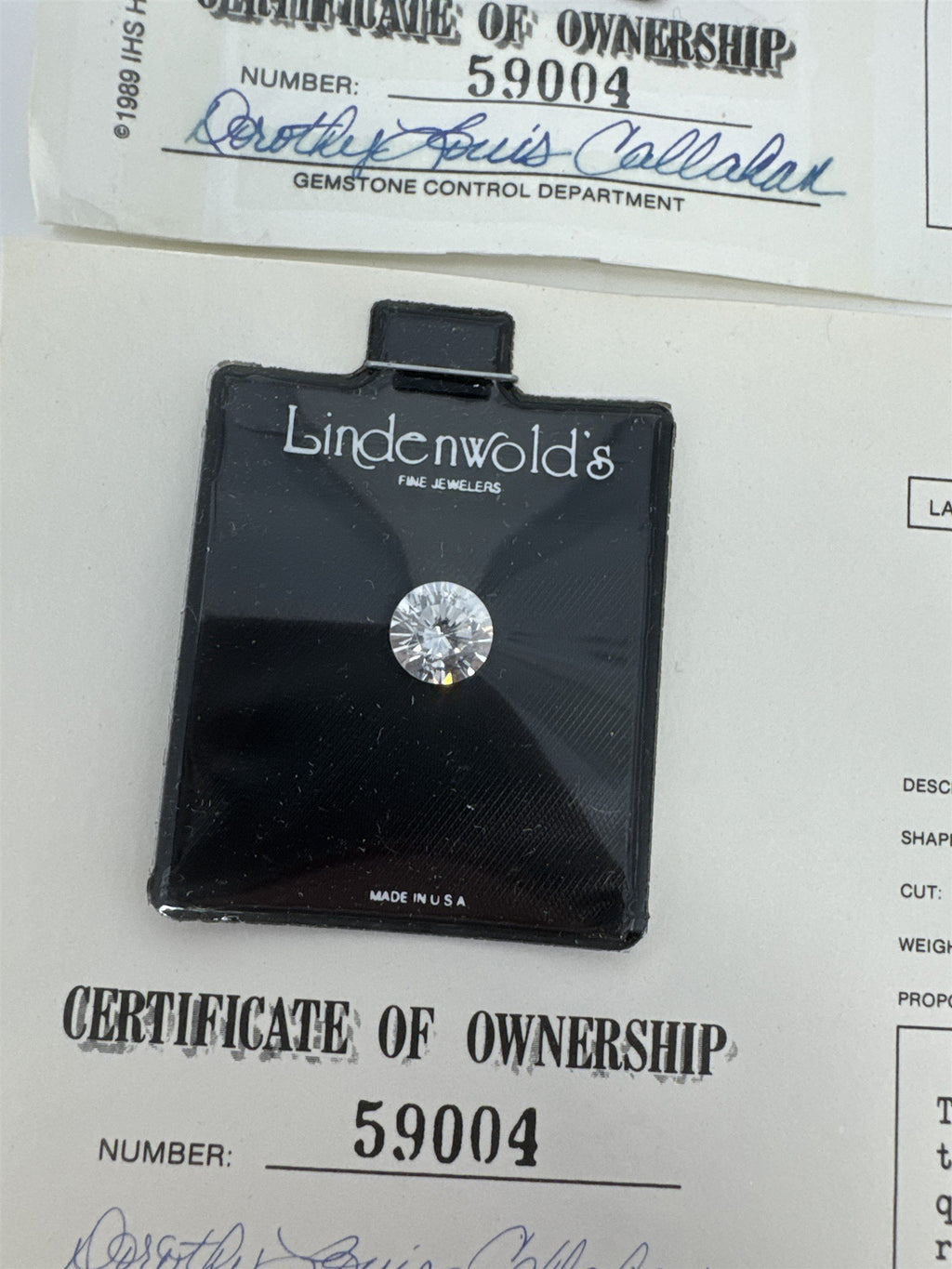 Lot 10 Lindenwold Fine Jewelers Cubic Zirconia Loose Stones CZ Certificates Box