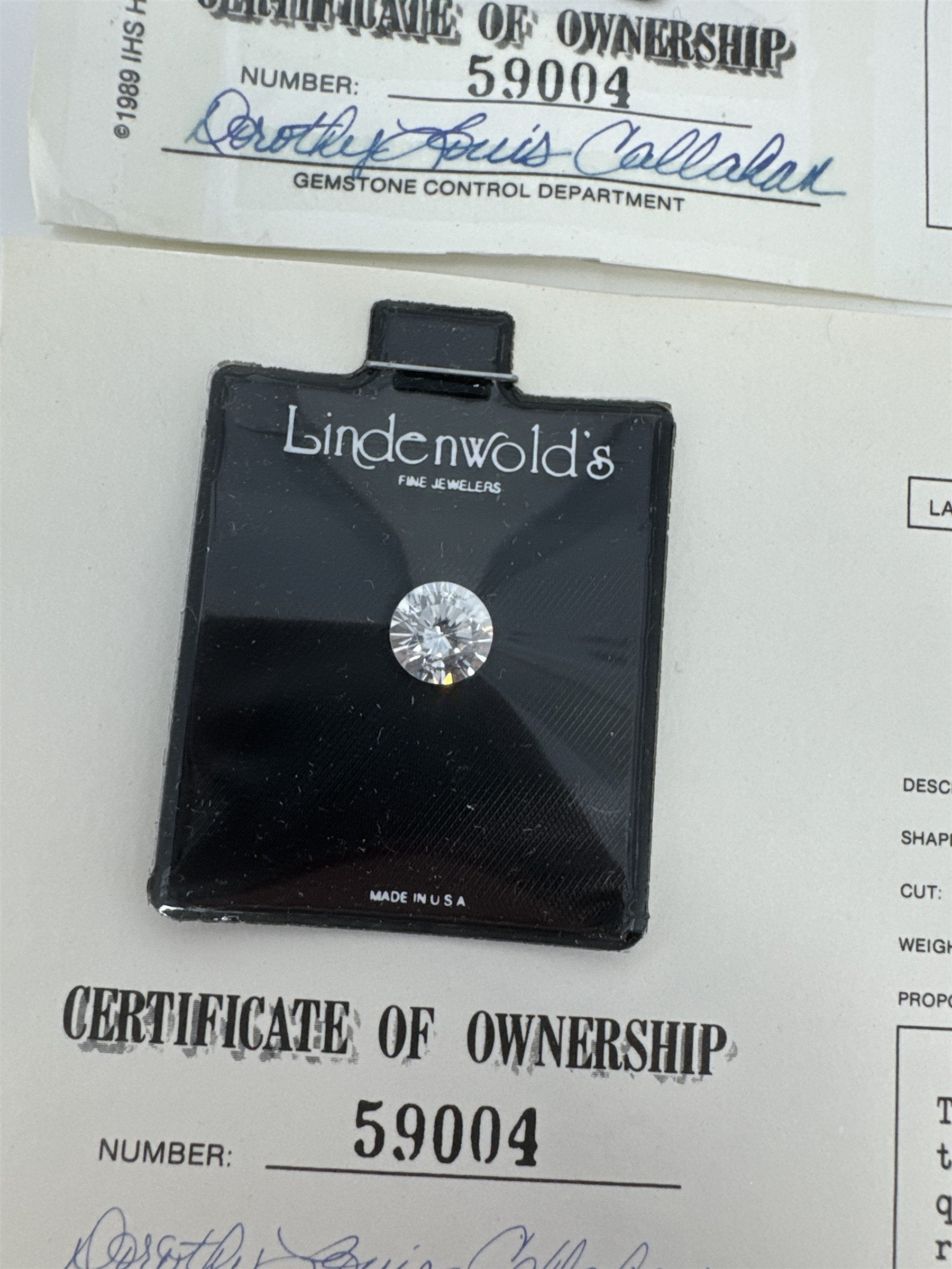 Lot 10 Lindenwold Fine Jewelers Cubic Zirconia Loose Stones CZ Certificates Box