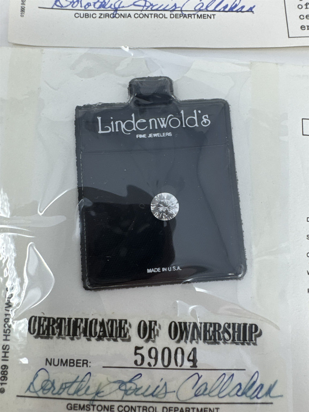 Lot 10 Lindenwold Fine Jewelers Cubic Zirconia Loose Stones CZ Certificates Box