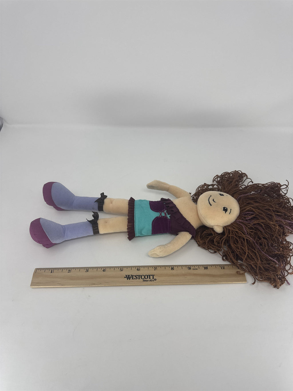 Manhattan Toy Groovy Girls Doll 13" Plush Yarn Hair Brown Teal Purple Dress VTG