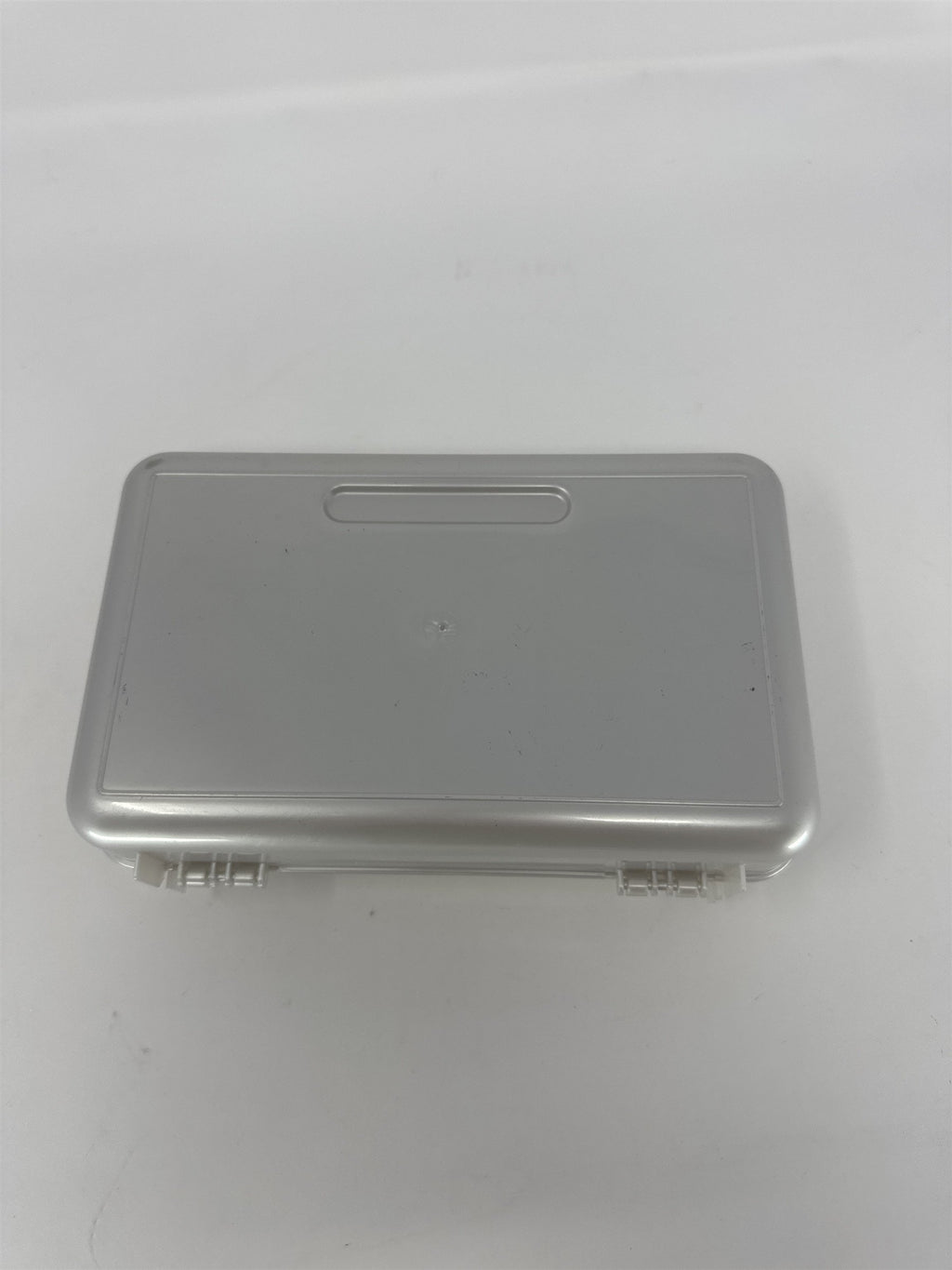 Vintage Silver Plastic Pencil Box Hard Shell School Supplies Art Case Desk