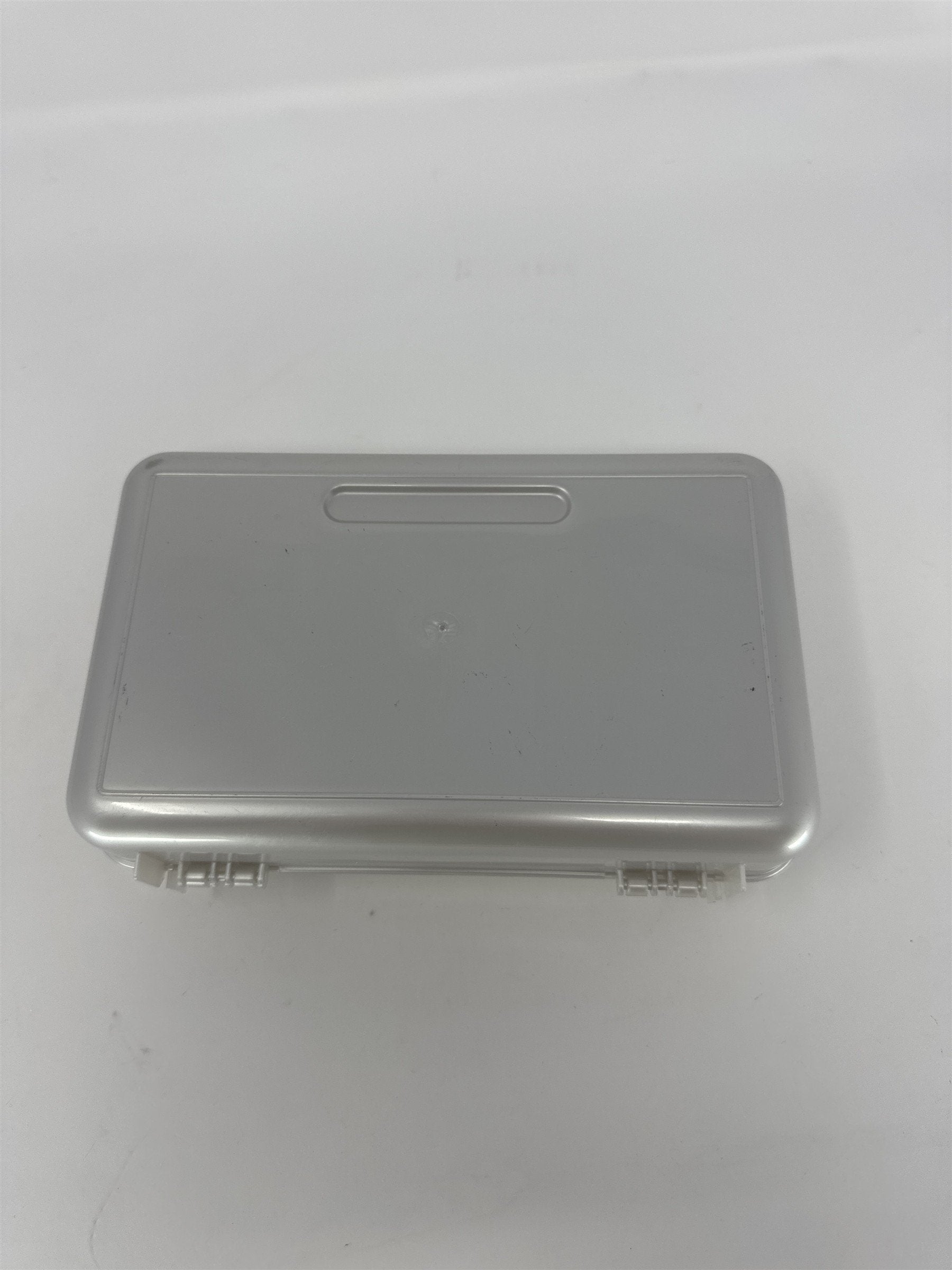 Vintage Silver Plastic Pencil Box Hard Shell School Supplies Art Case Desk