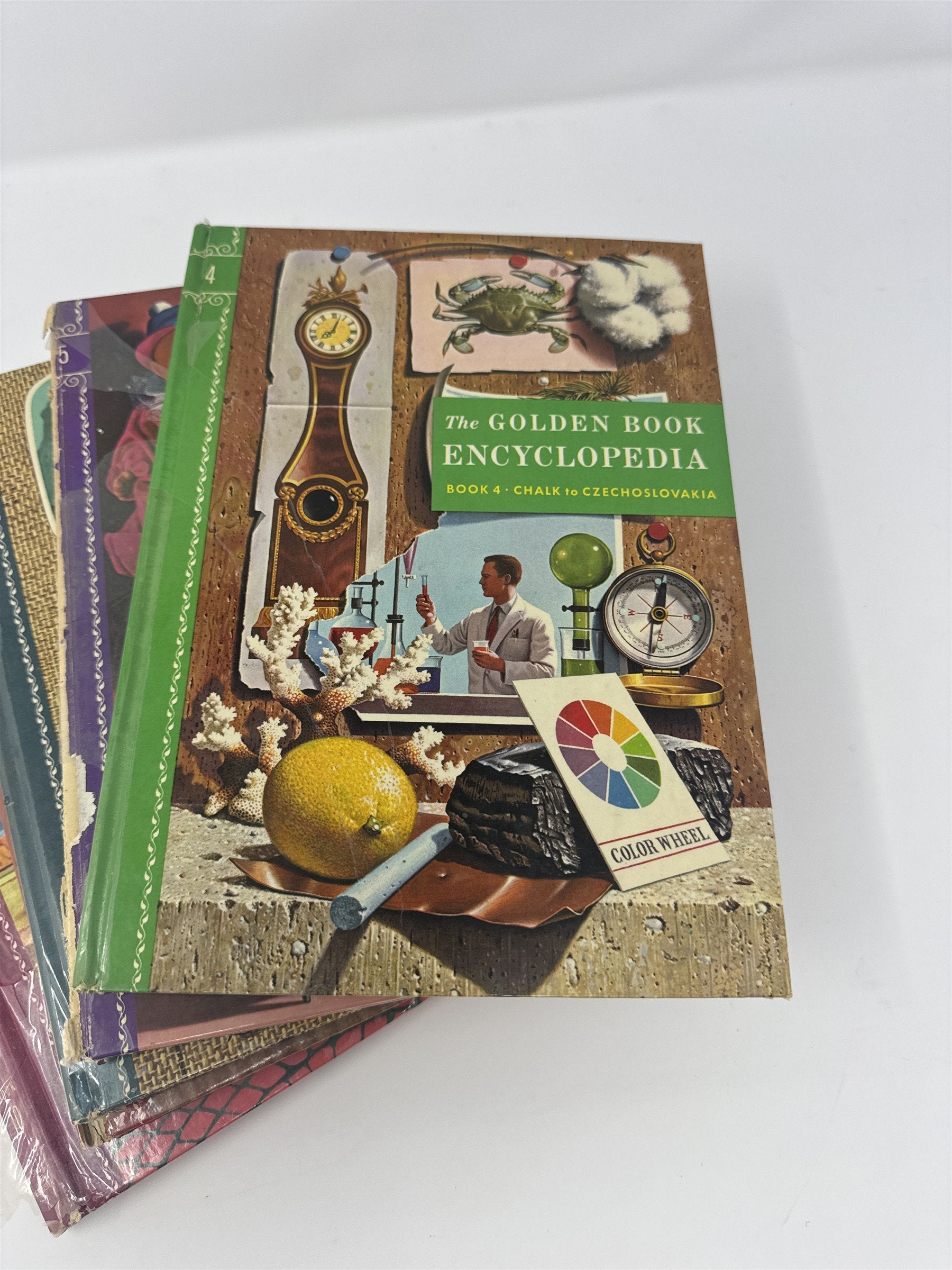 Vintage 1959 The Golden Book Encyclopedia Mixed Lot Volumes 4 5 8 9 10 Retro