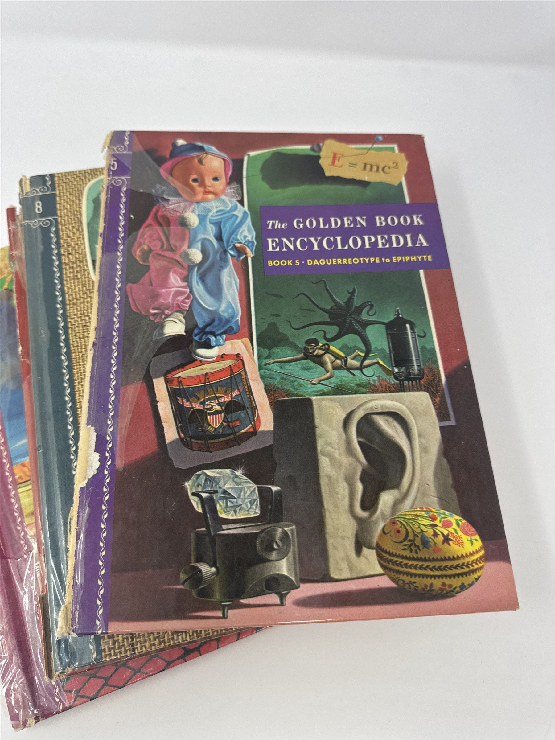 Vintage 1959 The Golden Book Encyclopedia Mixed Lot Volumes 4 5 8 9 10 Retro