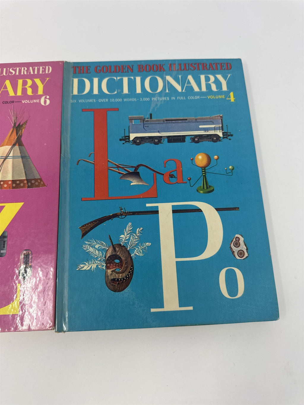 Lot of 2 The Golden Book Illustrated Dictionary 1961 Vols 4 & 6 Retro Childrens