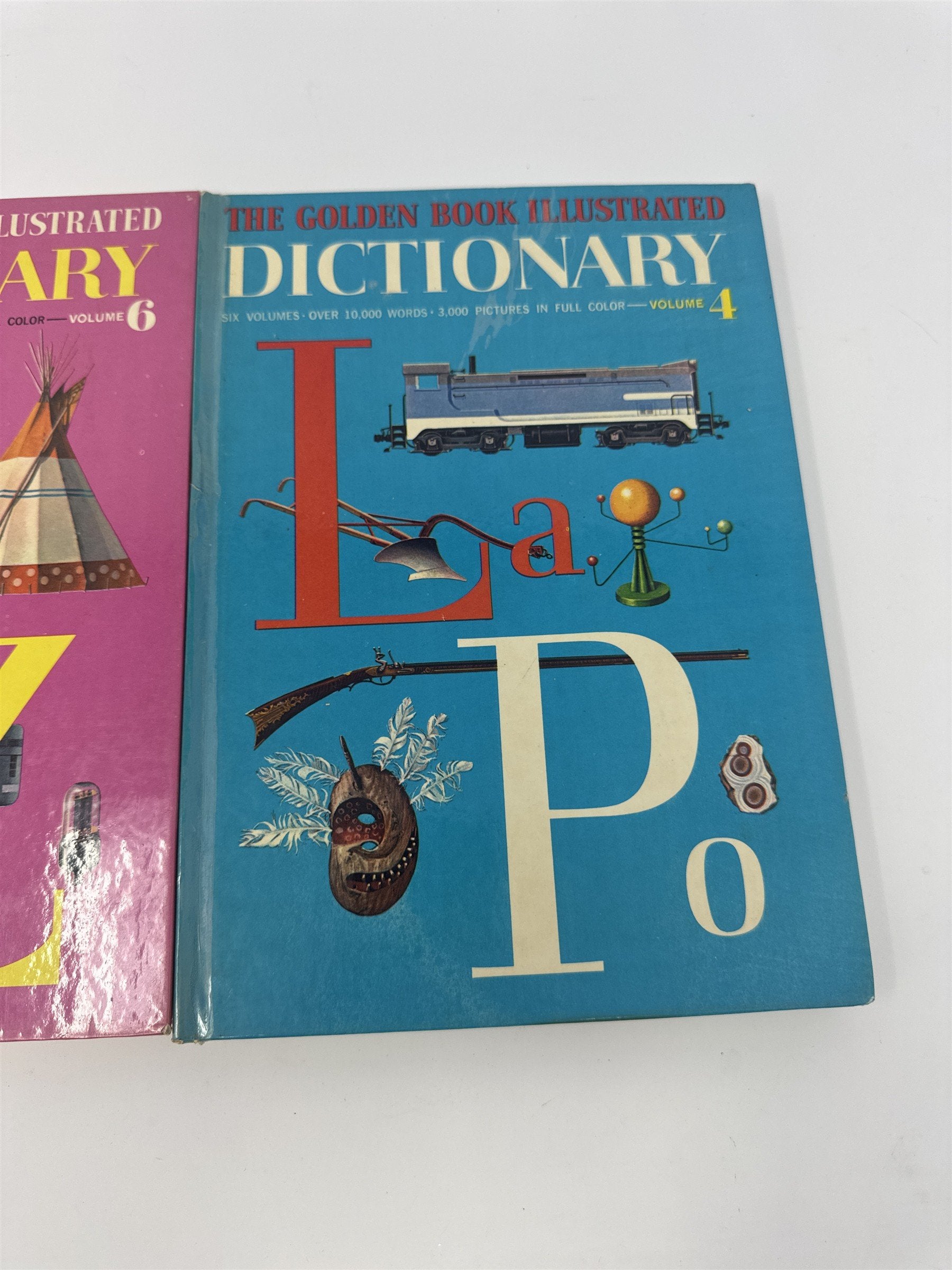 Lot of 2 The Golden Book Illustrated Dictionary 1961 Vols 4 & 6 Retro Childrens