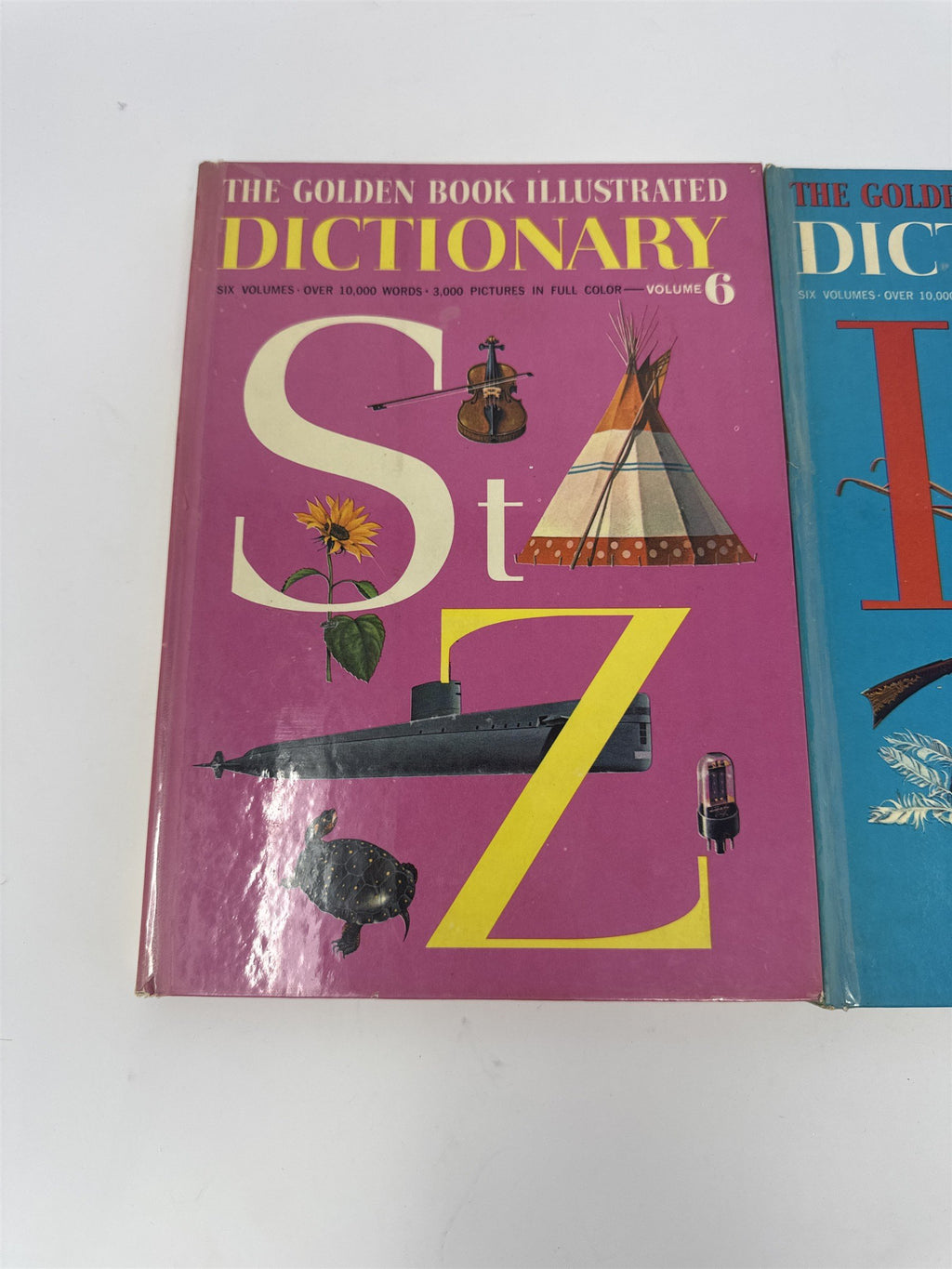 Lot of 2 The Golden Book Illustrated Dictionary 1961 Vols 4 & 6 Retro Childrens