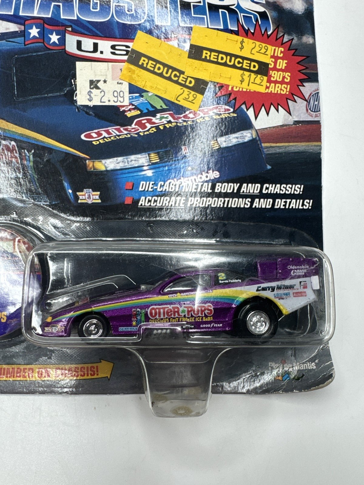 Vintage Johnny Lightning Dragsters Otter Pops NHRA Funny Car Die Cast 1997 1:64