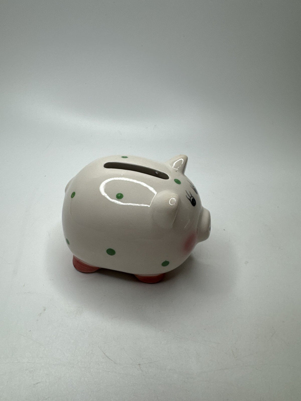 Ceramic Piggy Bank Floral Polka Dot Coin Bank Gift "A Friend Loves at All Tim