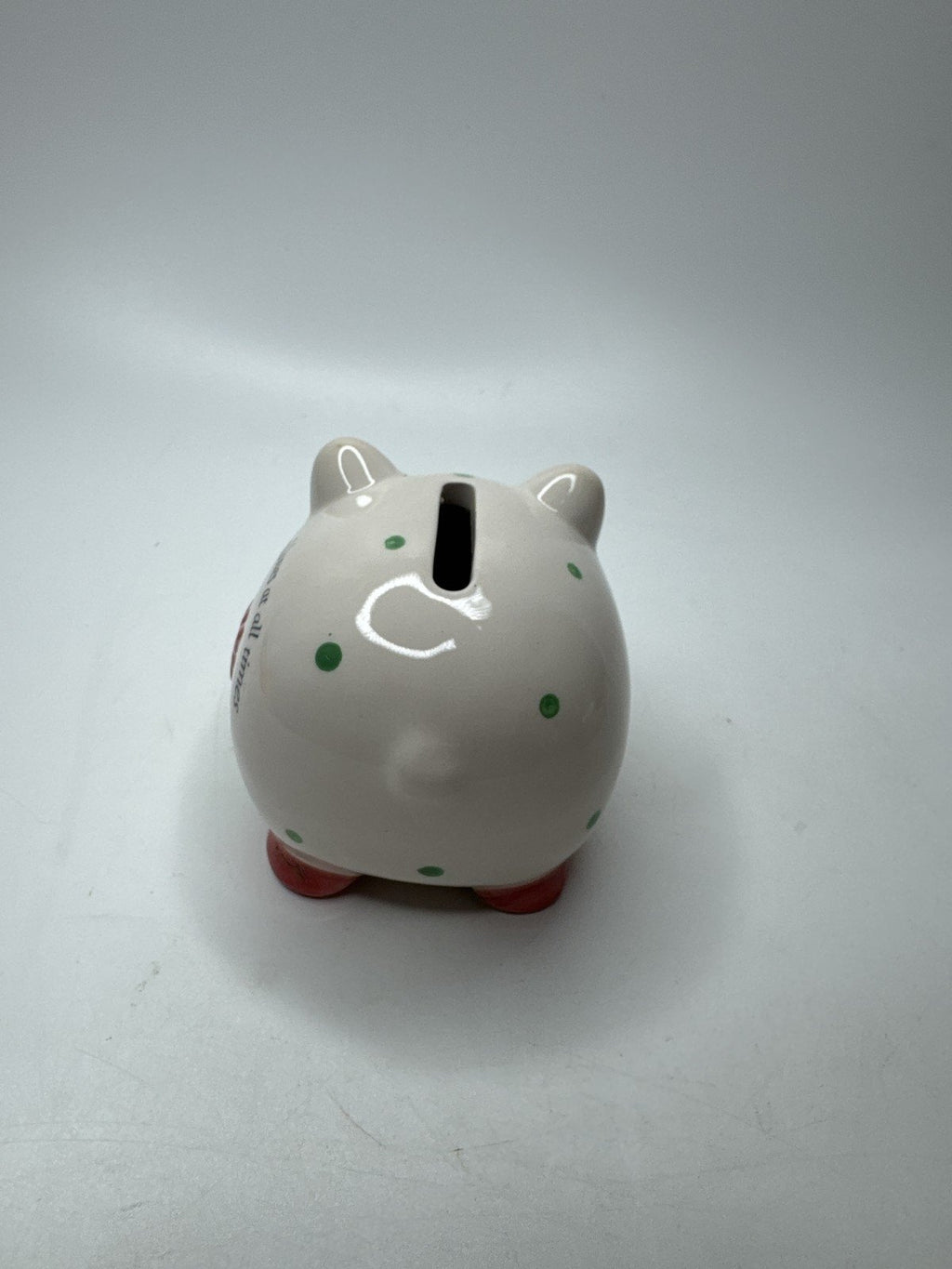 Ceramic Piggy Bank Floral Polka Dot Coin Bank Gift "A Friend Loves at All Tim